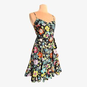 NWT J.Crew Liberty Secret Garden Dress Ruffle-hem 00 Black Multi NEW Party